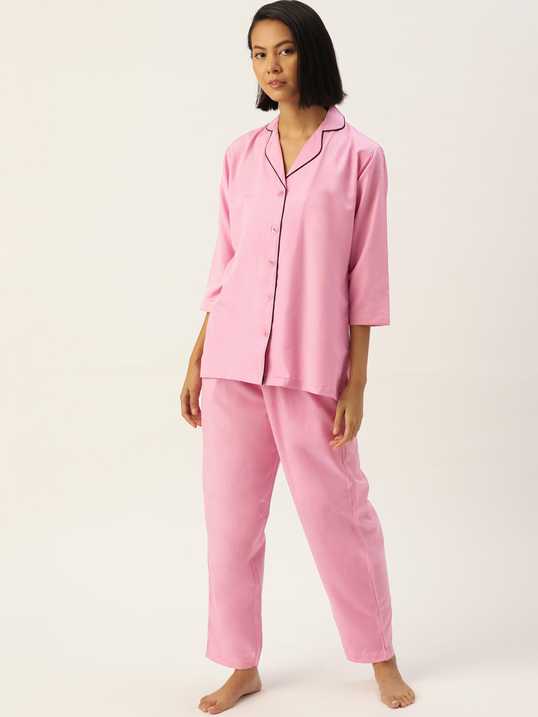 Jainish Women Pink Night suit ( LNS 001Pink ) | Grocsy