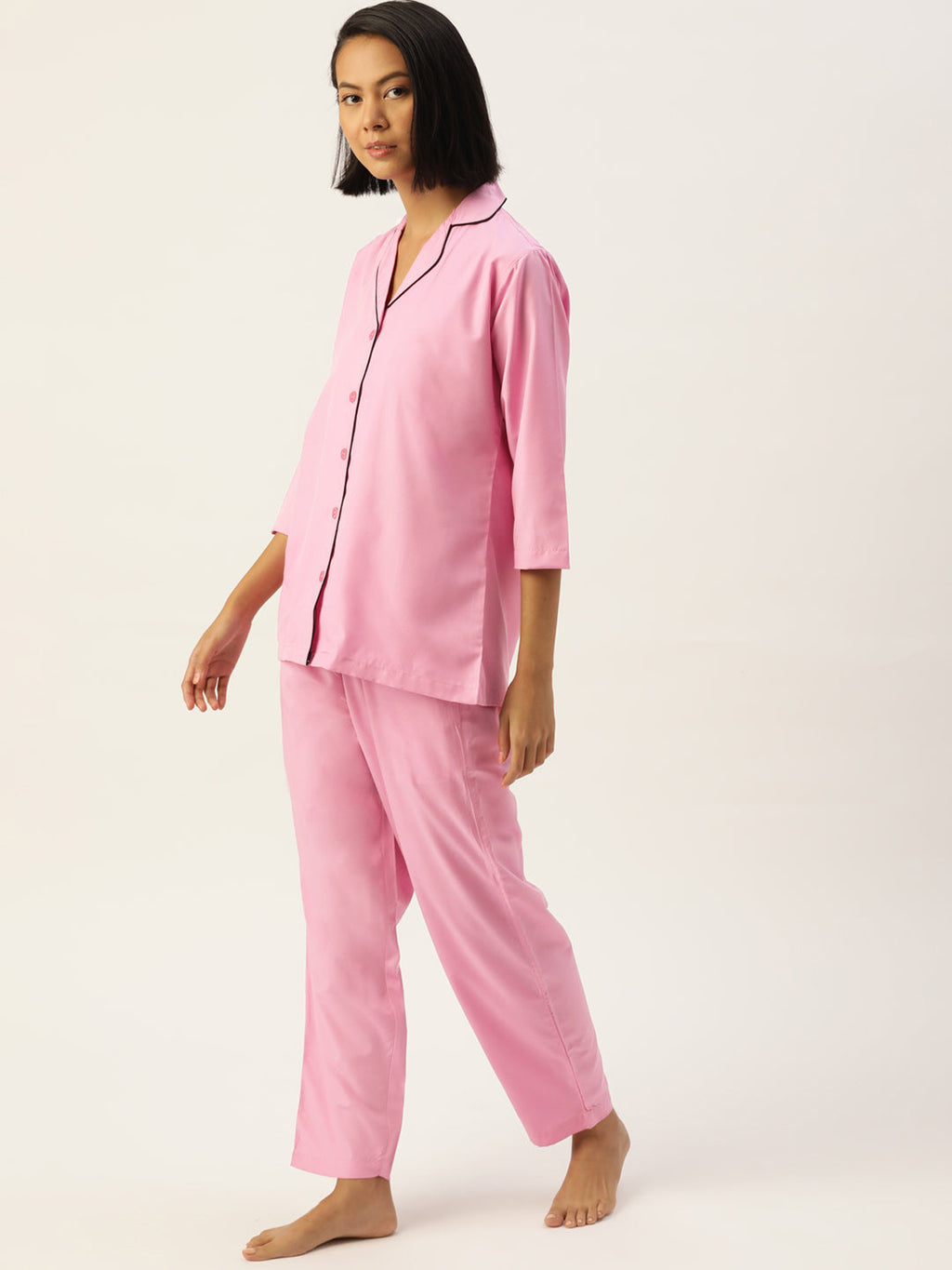 Jainish Women Pink Night suit ( LNS 001Pink ) | Grocsy