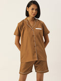 Jainish Women Brown Night suit ( LNS 002Brown ) | Grocsy
