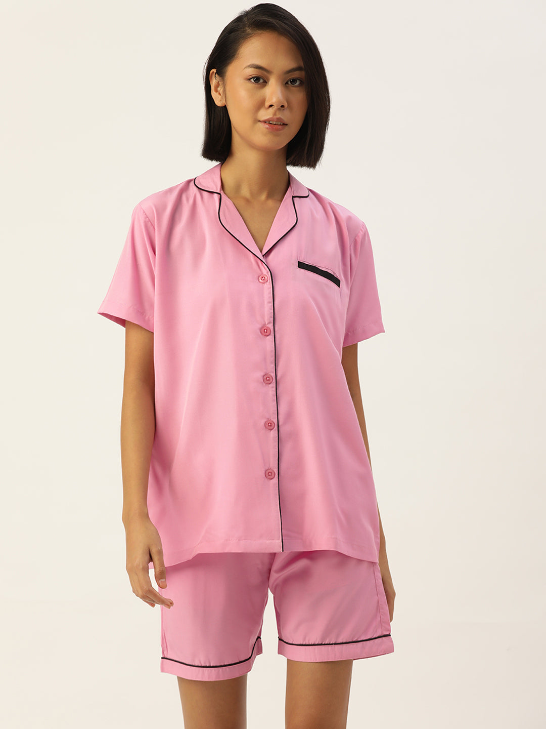 Jainish Women Pink Night suit ( LNS 002Pink ) | Grocsy