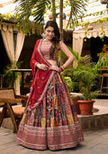 Women's Wedding Traditional Multi Dull Satin Lehenga Choli - Kaushlya | Grocsy