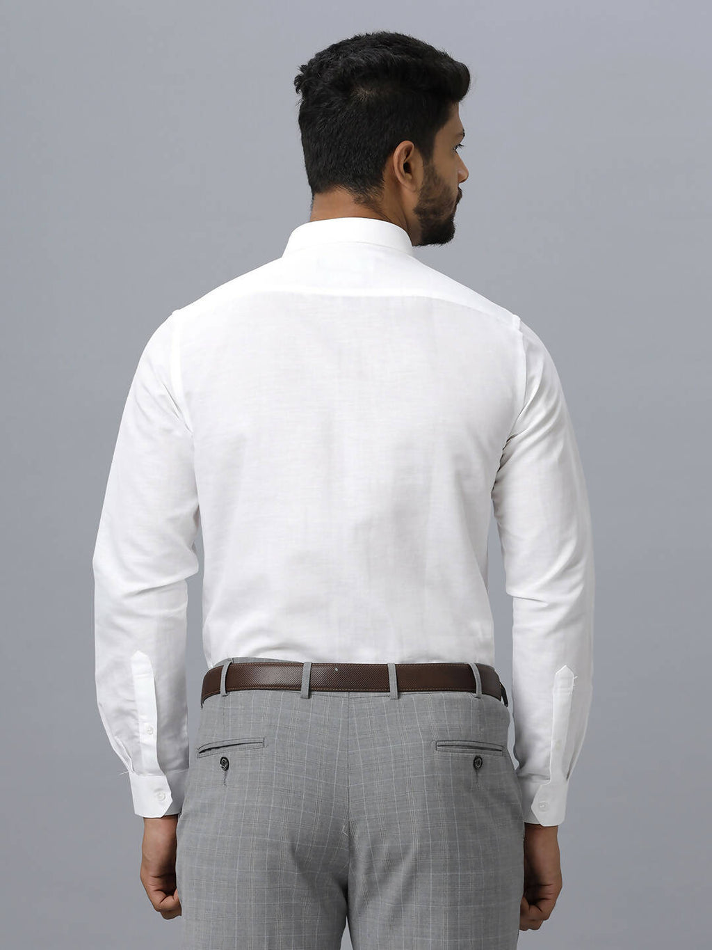 Ramraj Cotton Mens Full Sleeve White Shirt Plus Size - Justice White | Grocsy