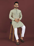 Anaita Green Embroidered Silk Straight Kurta | Grocsy