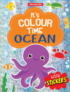 Dreamland Ocean- It's Colour time with Stickers : Children Drawing, Painting & Colouring Book | Grocsy