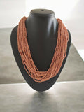 Inhanns Handmade Beaded Multilayer Necklace, 20 Layers - Sandalwood | Grocsy