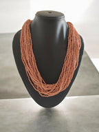 Inhanns Handmade Beaded Multilayer Necklace, 20 Layers - Sandalwood | Grocsy