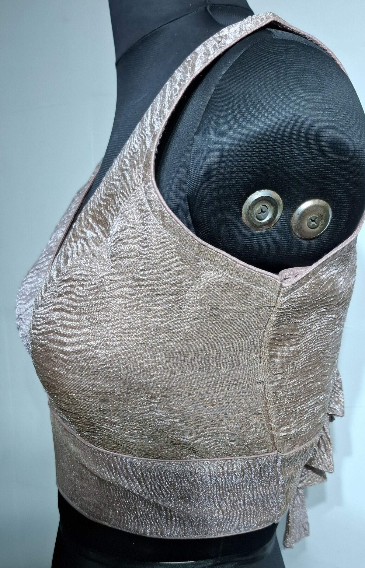 Kia Fashions Dusty Pink Crush Tissue Self Design Readymade Blouse | Grocsy