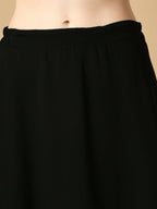 Myshka Women's Black Georgette Kurta & Skirt With Dupatta Party Sets | Grocsy