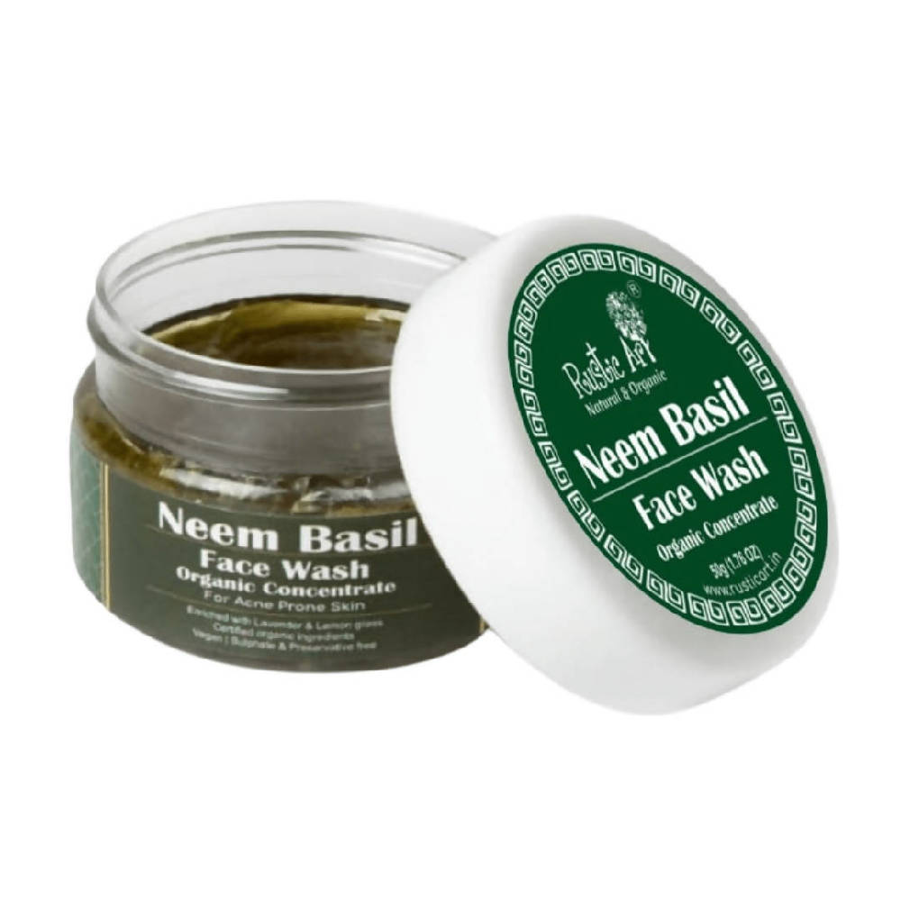 Rustic Art Neem Basil Face Wash Organic Concentrate | Grocsy