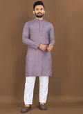 Prazu Fashion Wine Rayon Embrodered Kurta With Pajama | Grocsy