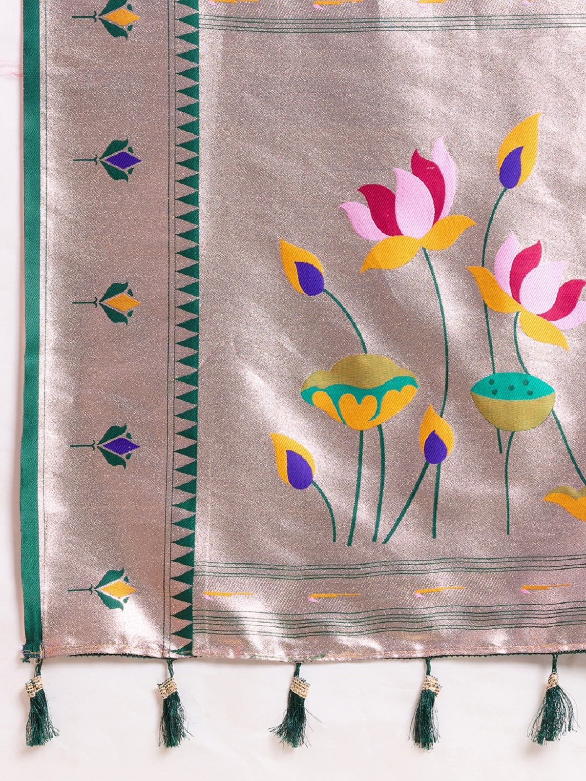 Dwija Fashion Blue Wedding Wear Woven Lotus Motif Work Pure Soft Silk Saree With Unstitched Blouse | Grocsy