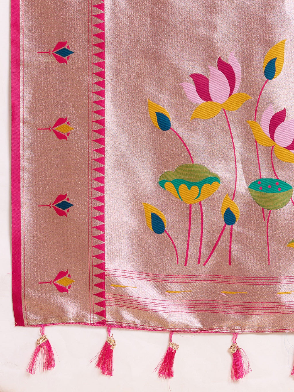 Dwija Fashion Grey Wedding Wear Woven Lotus Motif Work Pure Soft Silk Saree With Unstitched Blouse | Grocsy