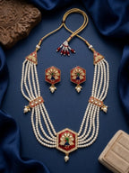 Jewel City Multicolor Meenakari Pearl Necklace Set|Kundan Ethnic Wedding Jewelry Set | Grocsy