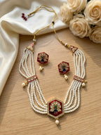 Jewel City Multicolor Meenakari Pearl Necklace Set|Kundan Ethnic Wedding Jewelry Set | Grocsy