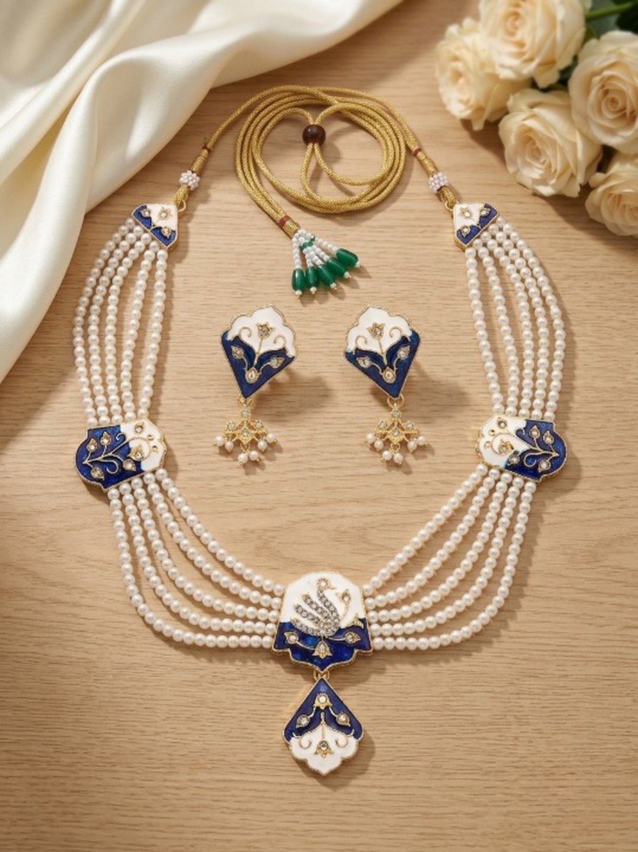 Jewel City Multicolor Meenakari Pearl Necklace Set | Indian Bridal Choker For Women | Grocsy