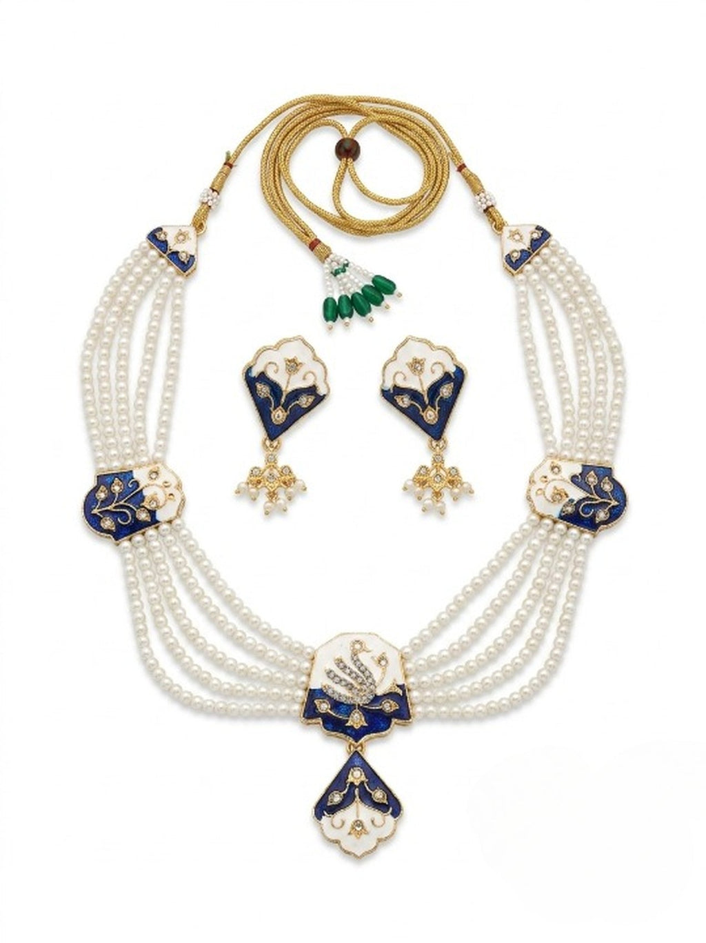 Jewel City Multicolor Meenakari Pearl Necklace Set | Indian Bridal Choker For Women | Grocsy