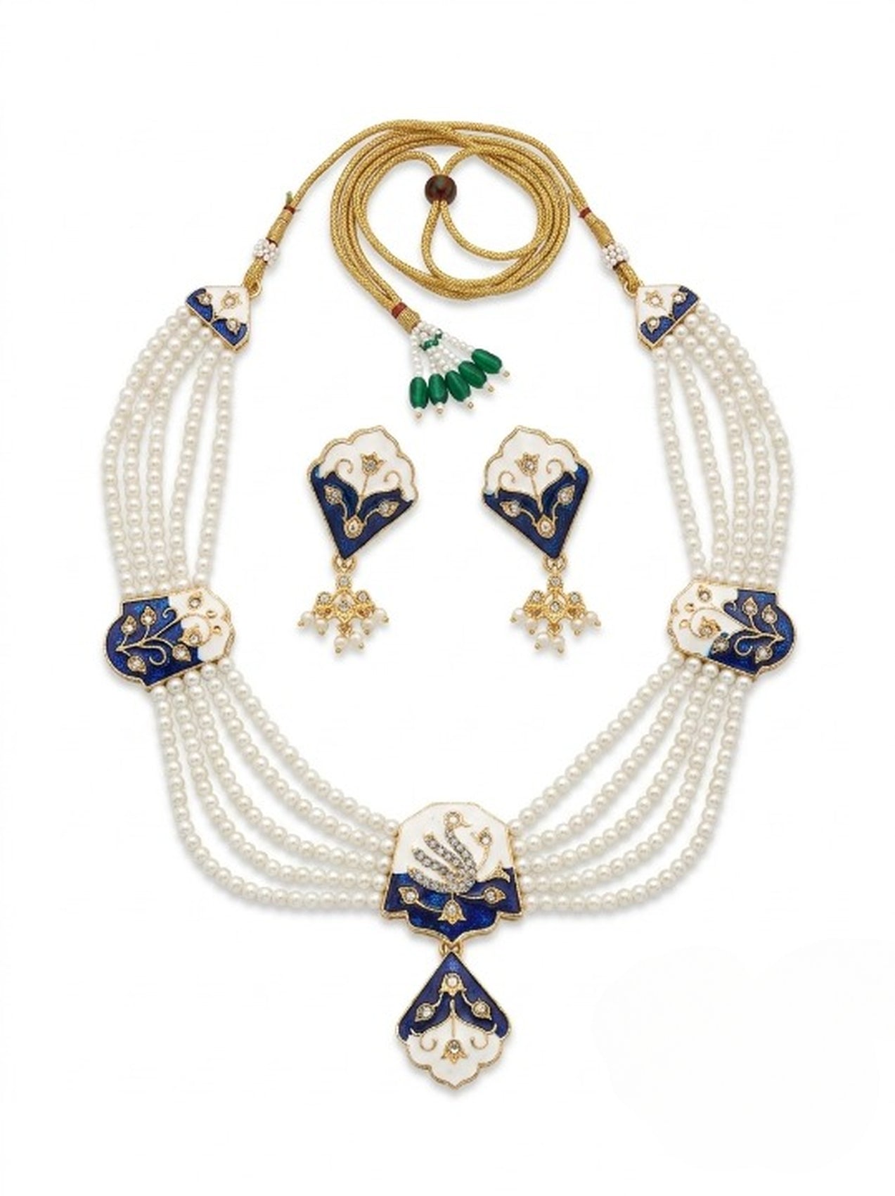 Jewel City Multicolor Meenakari Pearl Necklace Set | Indian Bridal Choker For Women | Grocsy