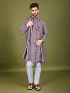 Vastranavya Dusty Peach Exclusive Festival Wear Viscose Silk Thread with Sequence Embroidered Work Kurta with Dupatta | Grocsy
