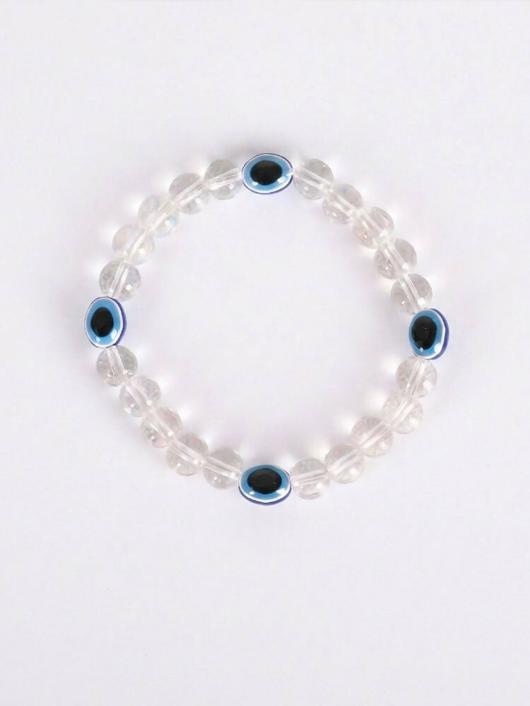 NVR White Crystal Evil Eye Bracelet for Men & Women | Grocsy