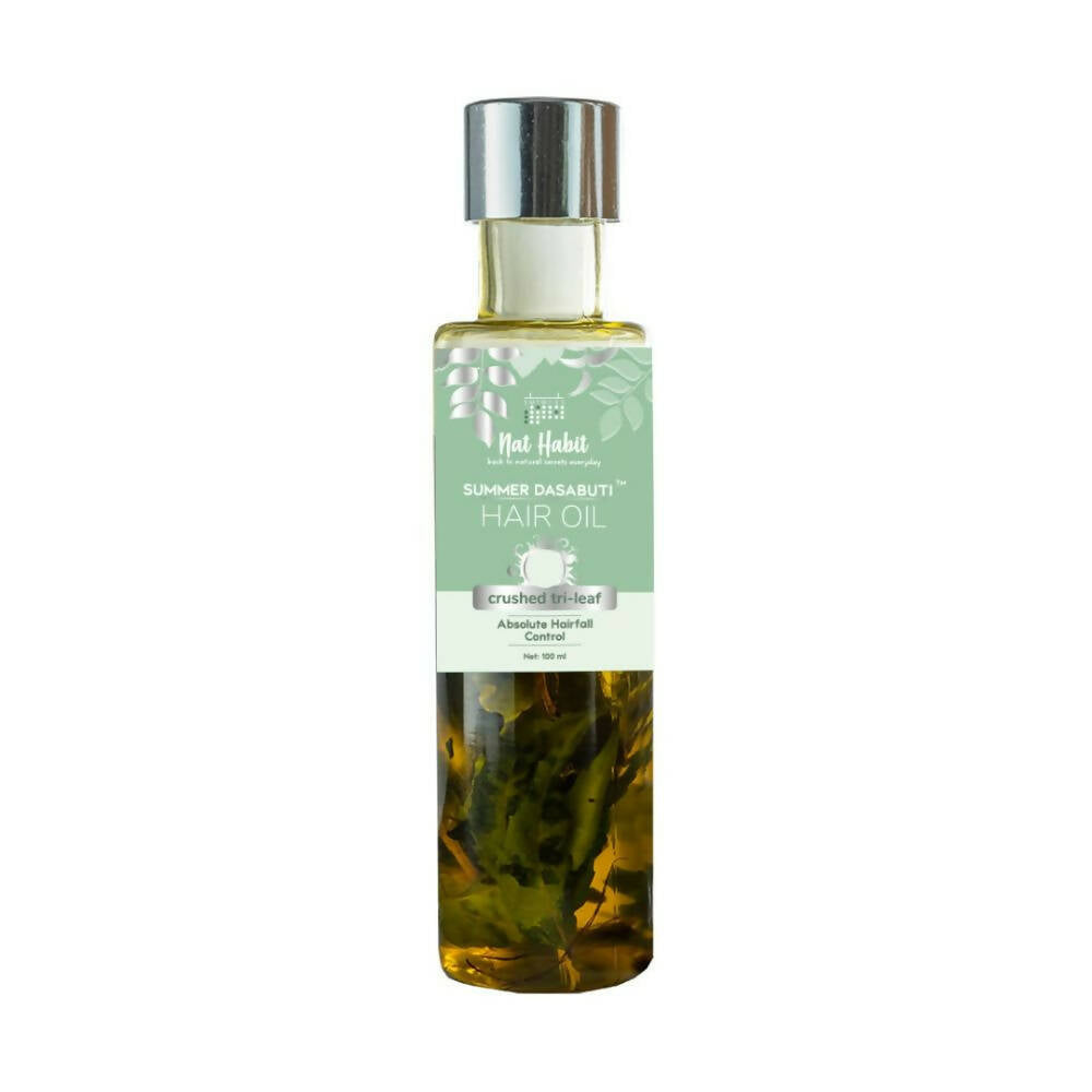 Nat Habit TriLeaf Hair Fall Control Summer Dasabuti Hair Oil | Grocsy