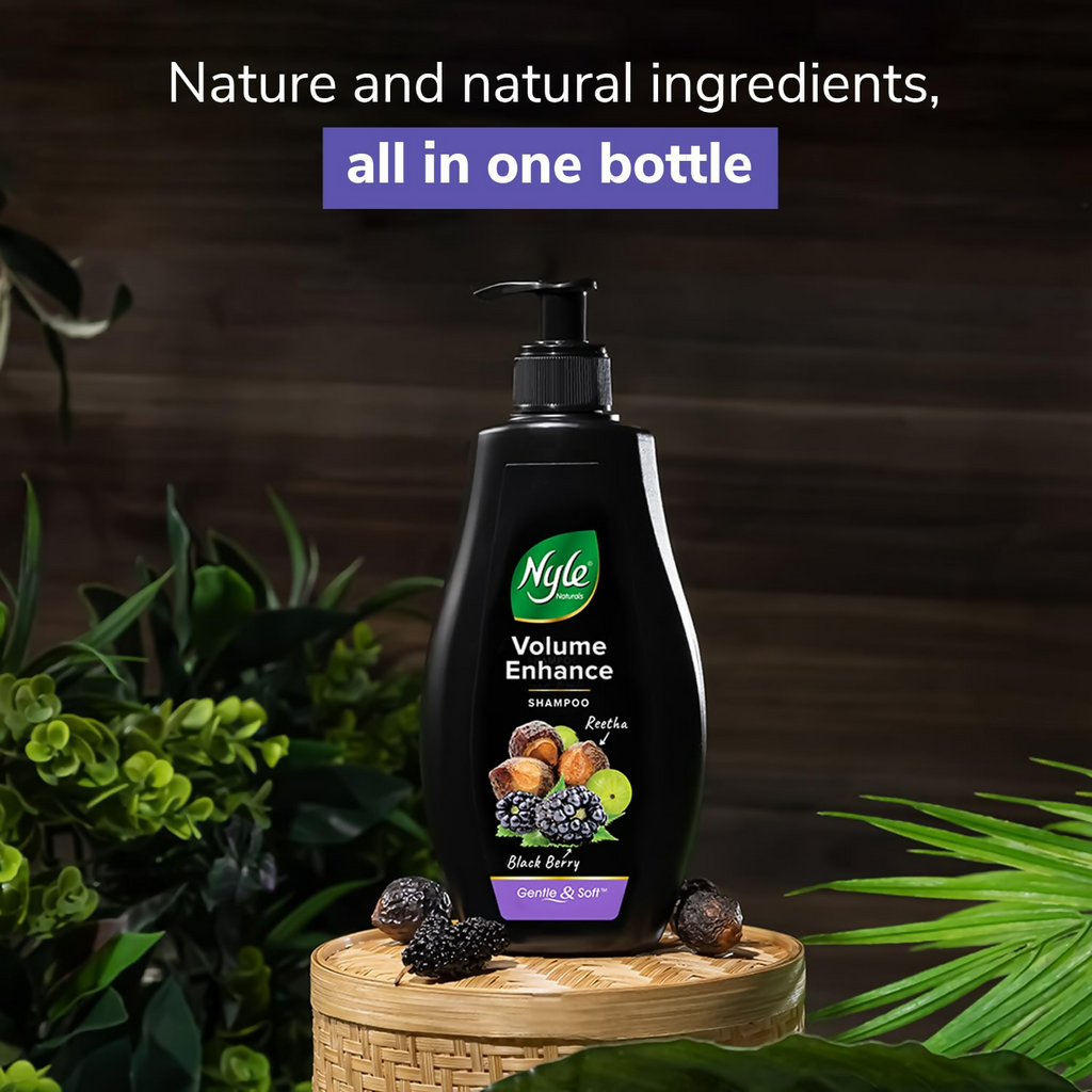 Nyle Naturals Volume Enhance Shampoo With Blackberry Reetha and Amla Gentle & Soft | Grocsy
