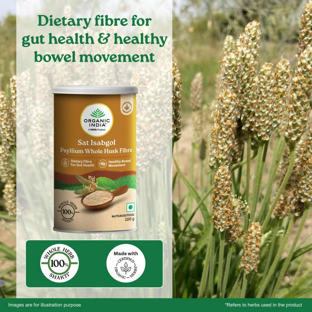 Organic India Sat Isabgol Psyllium Whole Husk Powder | Grocsy