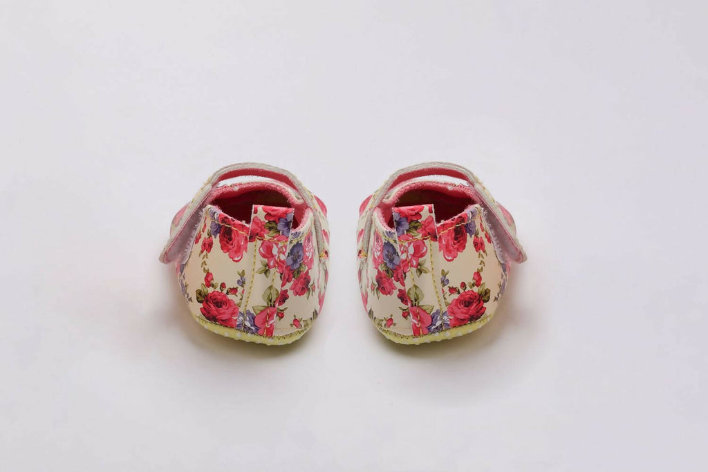 Tiny Bugs Girls Flowral Print Infants Booties - Pink | Grocsy