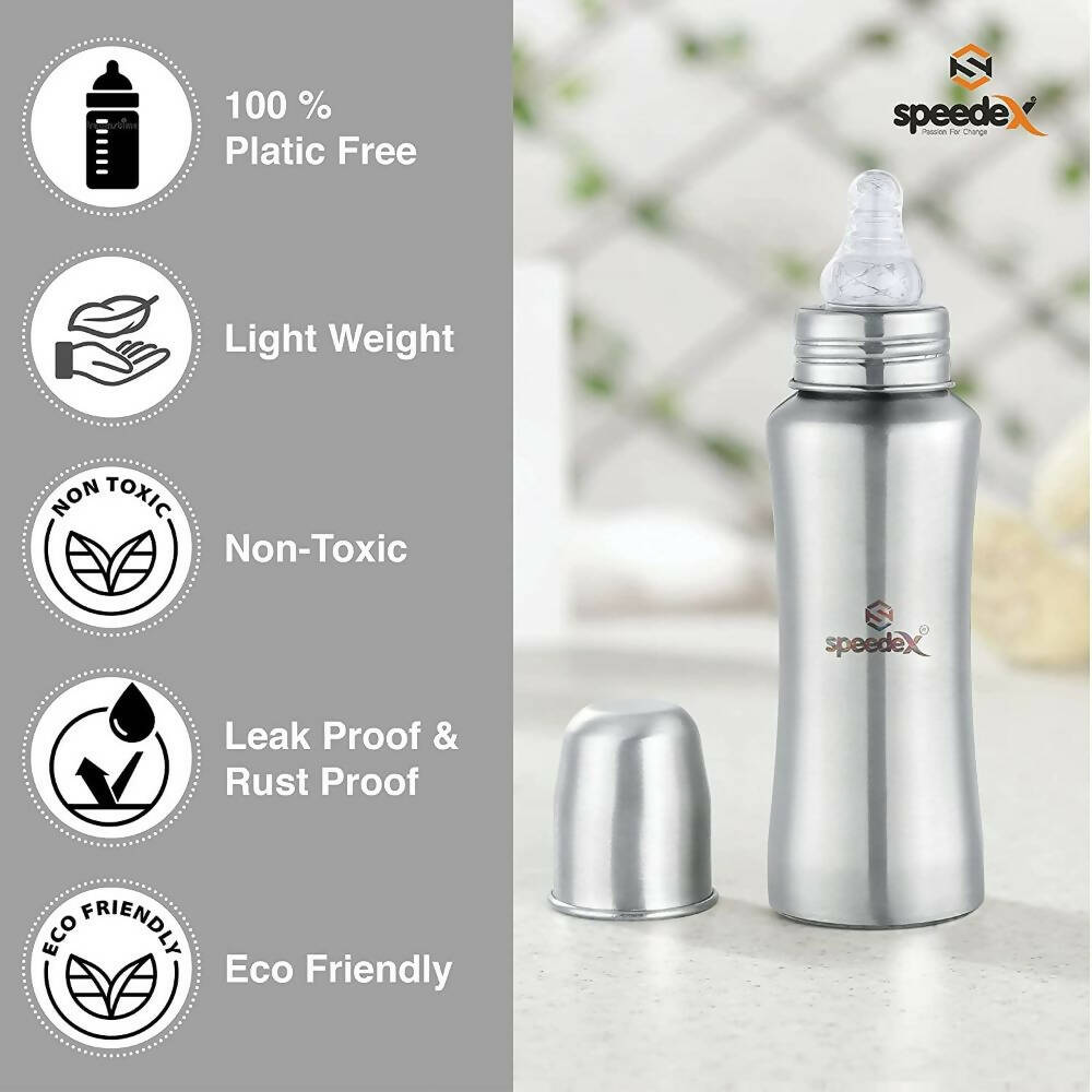 Speedex Stainless Steel Infant Baby Feeding Bottle | Grocsy