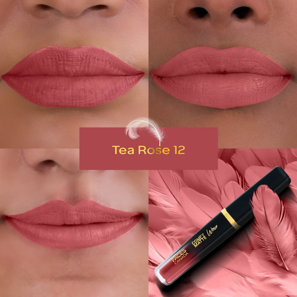 Faces Canada Comfy Matte Wow Liquid Lipstick - Tea Rose 12 | Grocsy