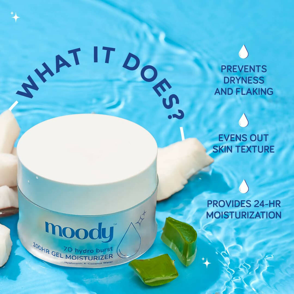 Moody 7D Hydro Burst Oil-Free Water Gel Face Moisturizer | Grocsy