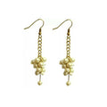 Tiaraa Off-White Pearl Alloy Hanging Fashion Earrings