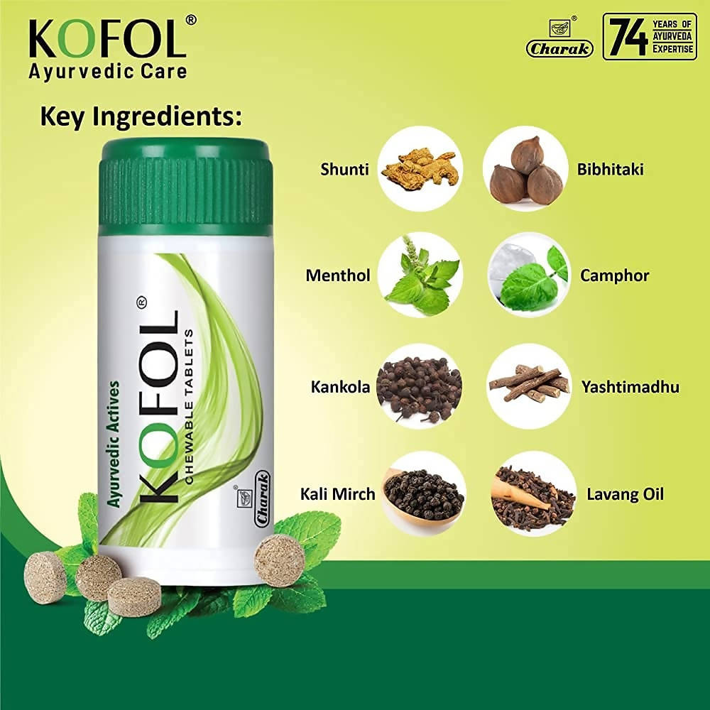 Charak Pharma Kofol Chewable Tablets | Grocsy