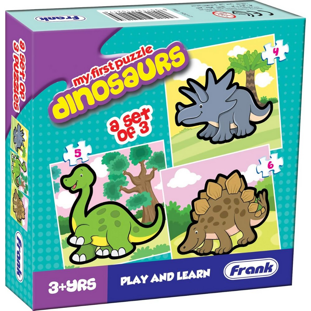 Frank Dinosaurs - A Set of 3 Jigsaw Puzzle for Kids | Grocsy