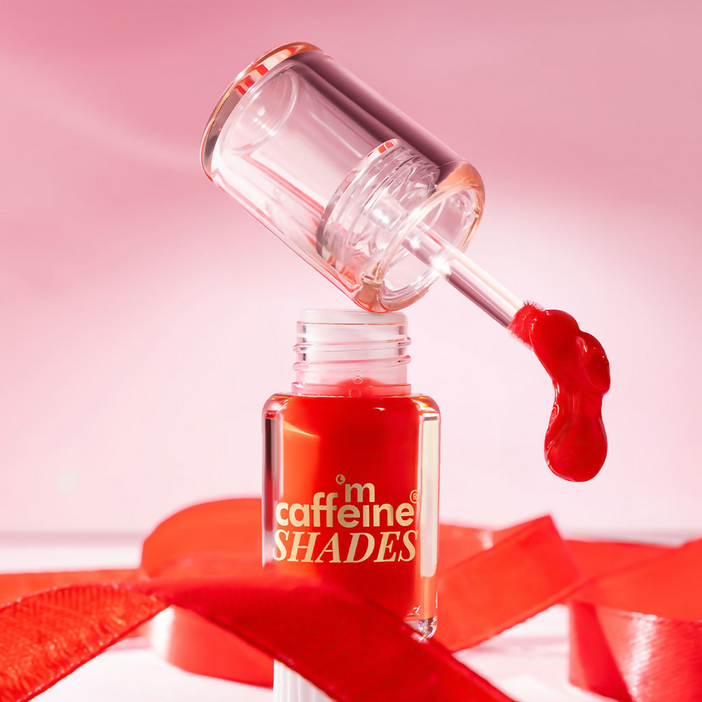 mCaffeine Shades Lip & Cheek Glow Tint Longlasting, Blendable Dewy Finish - Scarlet | Grocsy