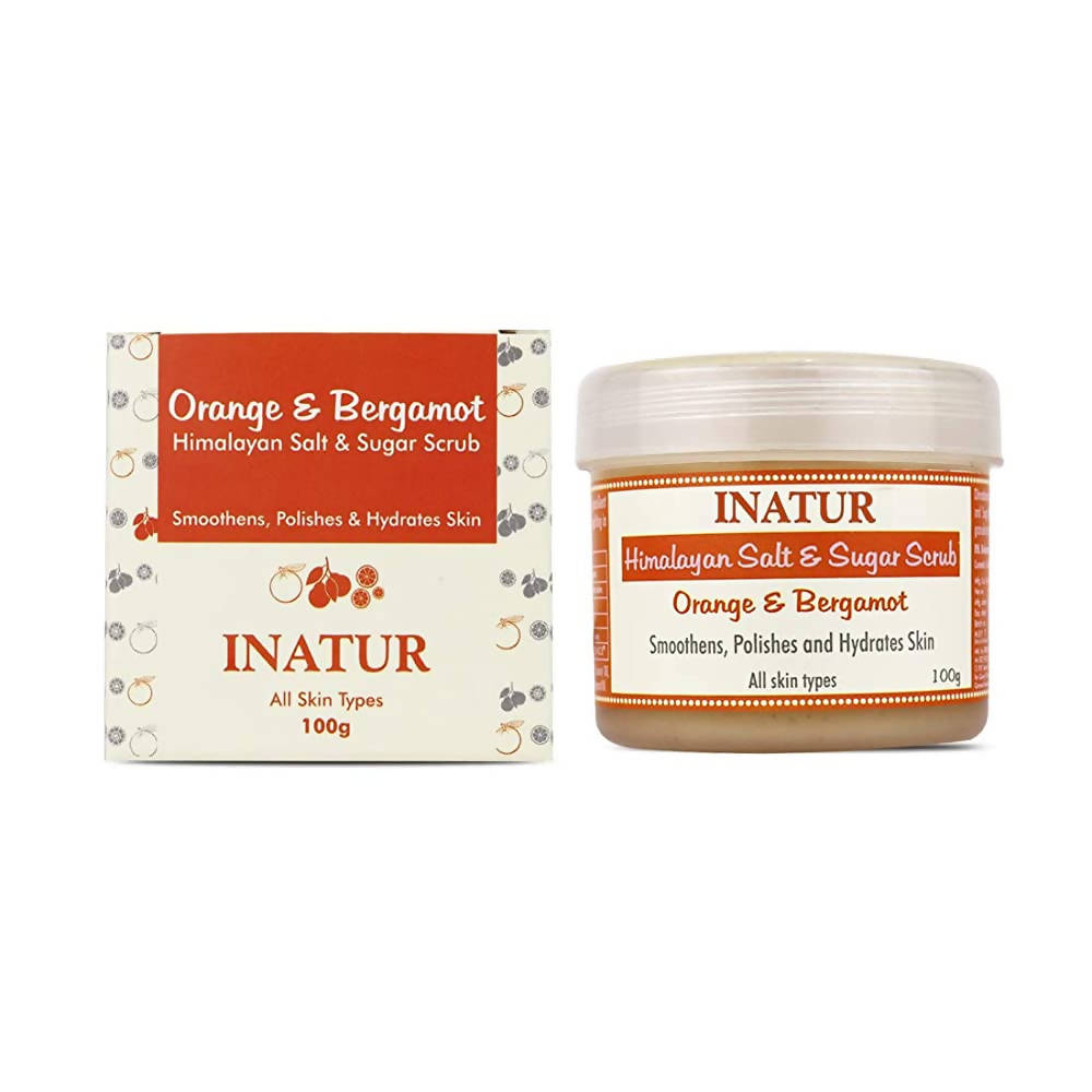 Inatur Himalayan Salt & Sugar Scrub - Orange & Bergamot | Grocsy