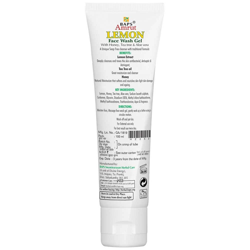 Baps Amrut Lemon Face Wash Gel | Grocsy