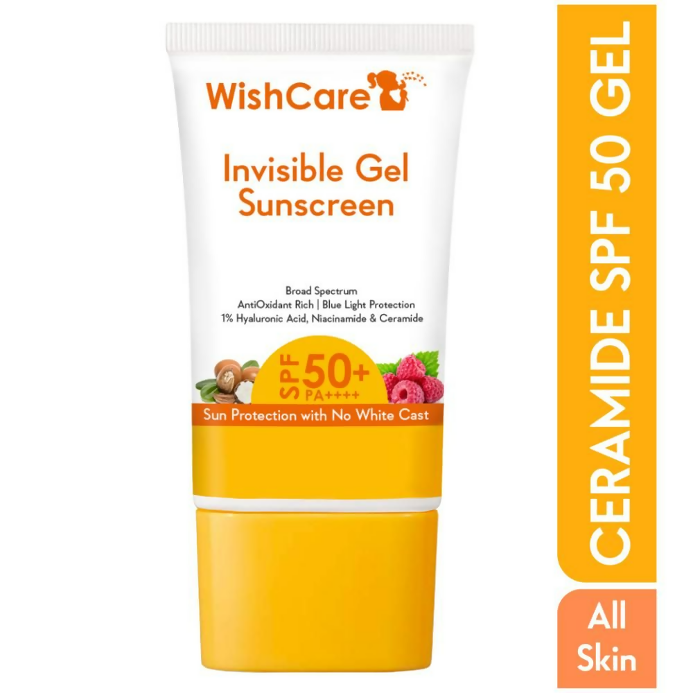 WishCare Invisible Gel SPF50 Ceramide Sunscreen - PA++++ | Grocsy