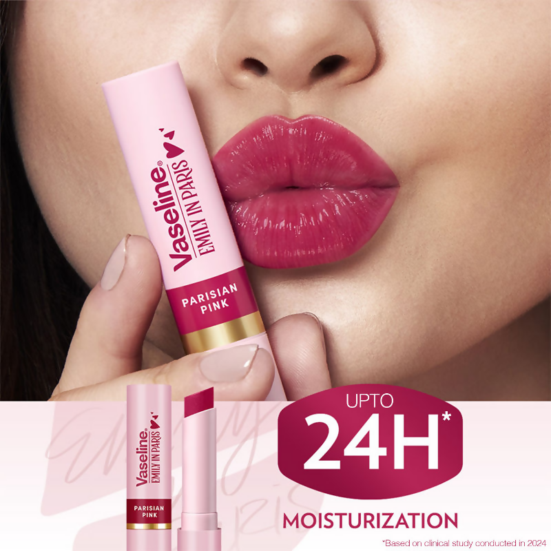 Vaseline Emily In Paris Tinted Lip Balm Stick - Parisian Pink | Grocsy