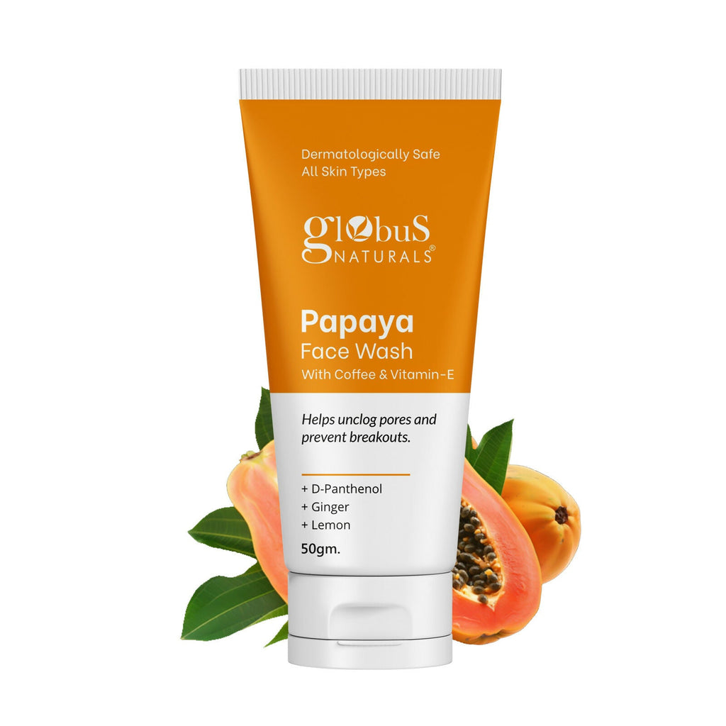 Globus Naturals Papaya Face Wash with Coffee & Vitamin-E | Grocsy