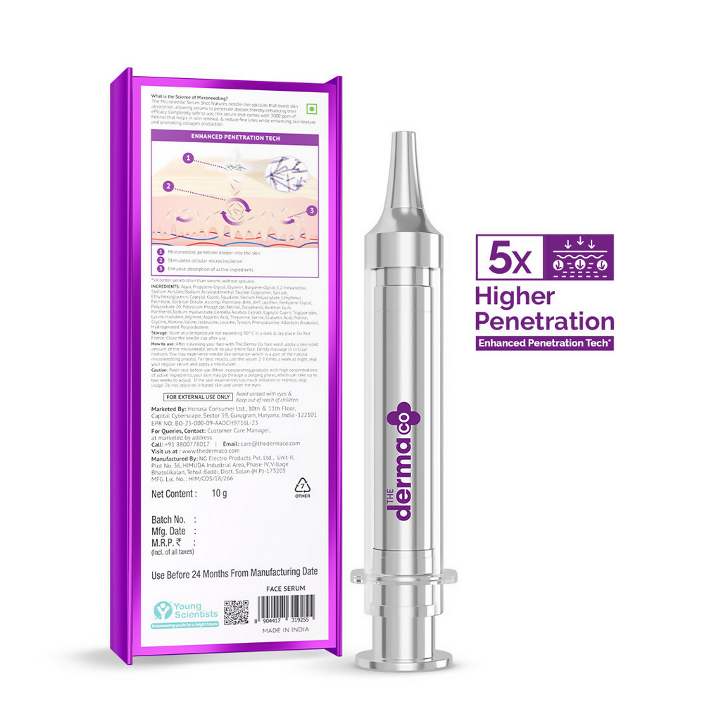 The Derma Co 3000 PPM Retinol Microneedle Serum Shot | Grocsy