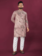 Anaita Pink Chikankari Work Viscose Rayon Straight Kurta | Grocsy