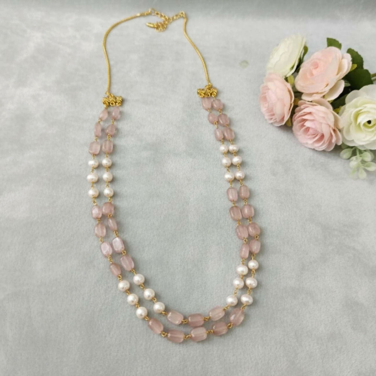 Joban Fashion Women Multi Fresh Water Pearl Necklace With Mauve Color Monolisa Beads | Grocsy