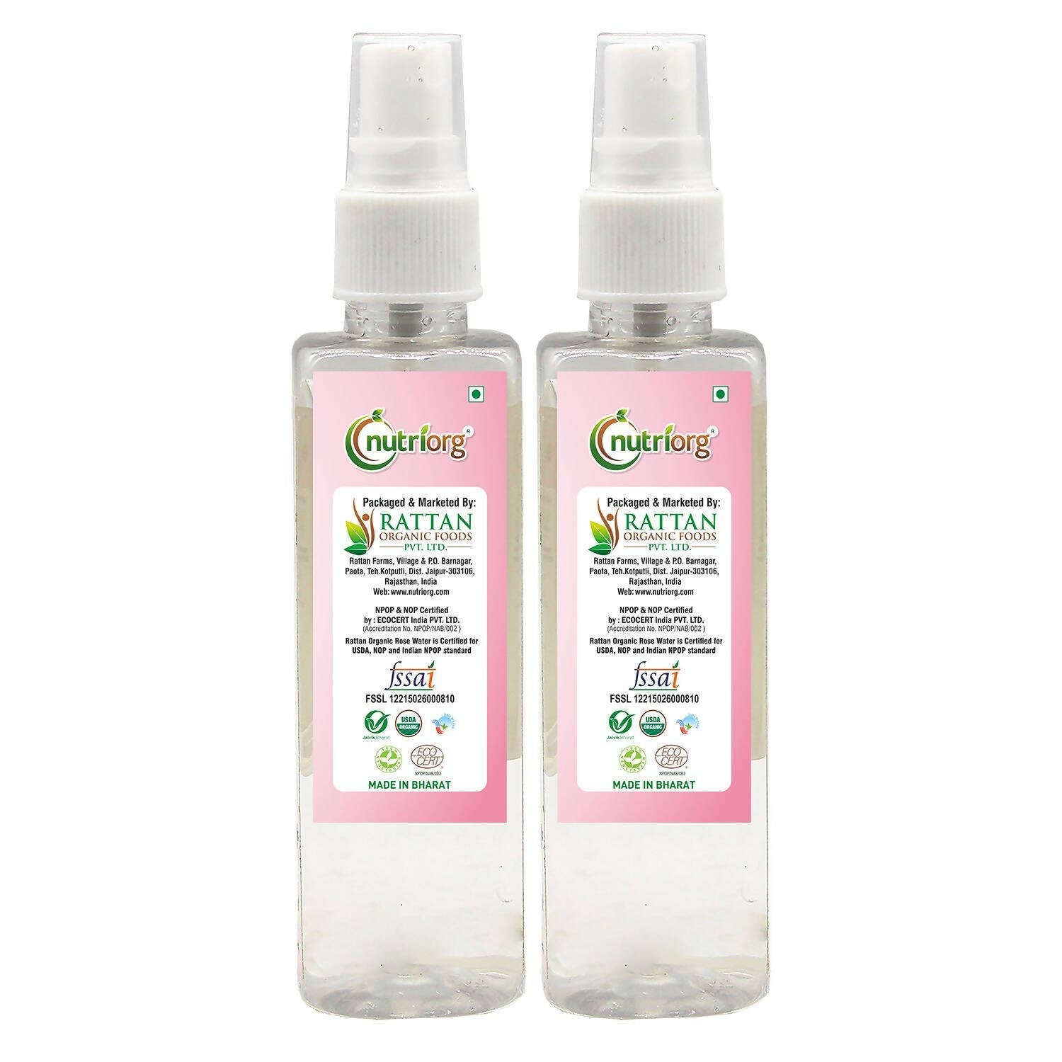 Nutriorg Certified Organic Rose Water | Grocsy