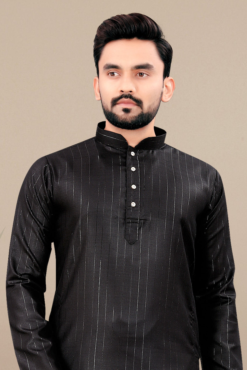 Neera Trendz Black Cotton Blend Lining Work Men's Kurta With Pyjama | Grocsy