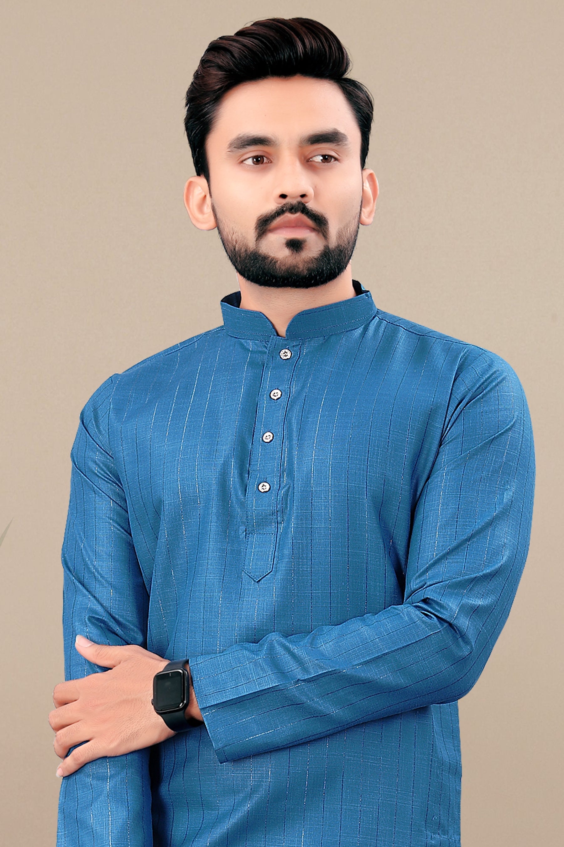 Neera Trendz Rama Cotton Blend Lining Work Men's Kurta With Pyjama | Grocsy