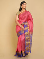 Kalamandir Woven Design Pink Pashmina Saree | Grocsy