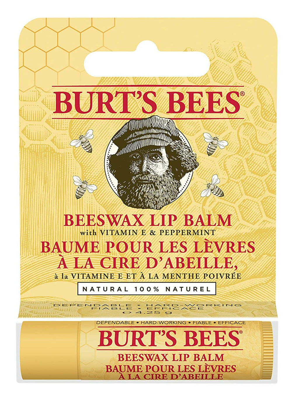 Burt's Bees Beeswax Lip Balm With Vitamin E & Peppermint | Grocsy