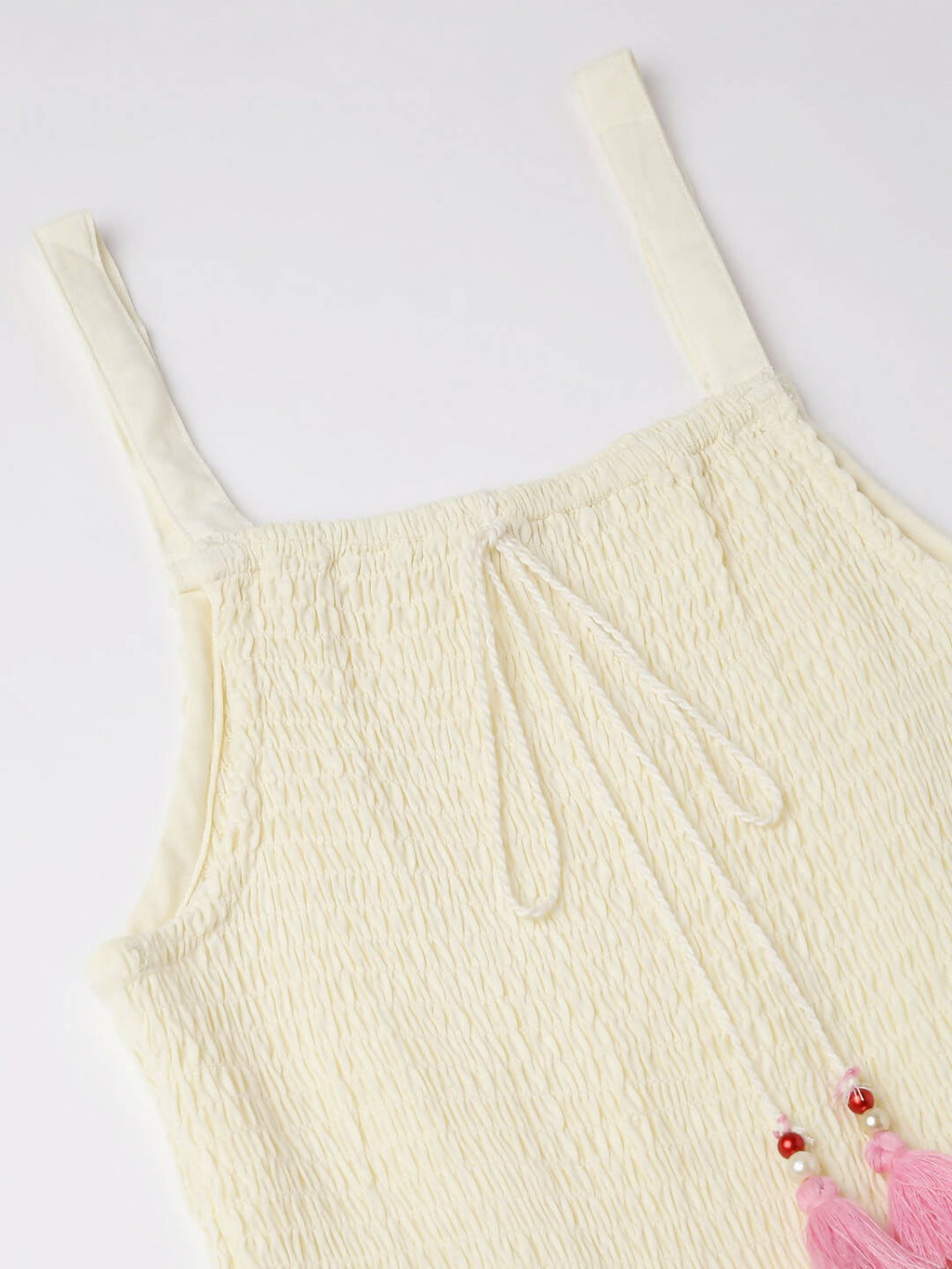 White Cotton Solid Flared Dress with Printed Shrug - Yukti | Grocsy