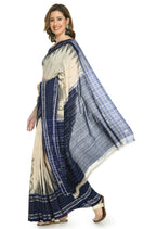 Vamika Sambalpuri Ikat Cotton Scot Dali Tasrite & Blue Saree | Grocsy