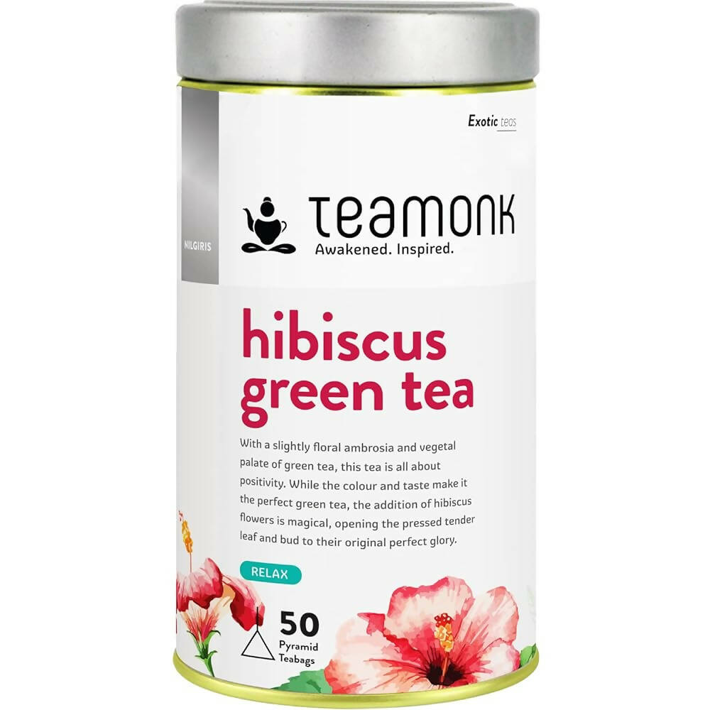 Teamonk Nilgiris Hibiscus Green Tea Bags | Grocsy